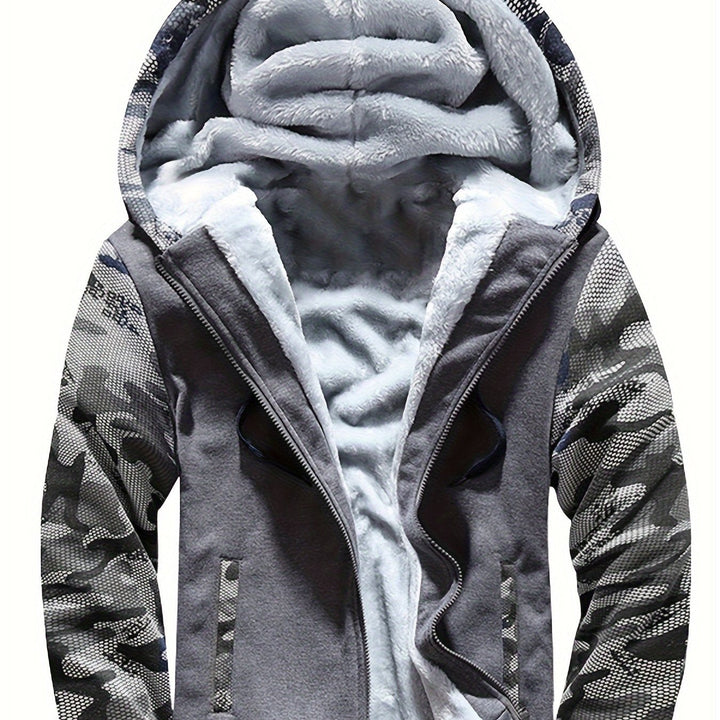 Dax - Schwere Camouflage-Kapuzenjacke mit Reissverschluss