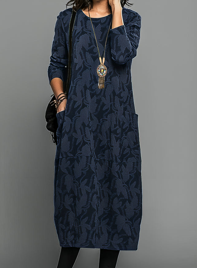 Ciska - Midi-Kleid mit Blattdruck