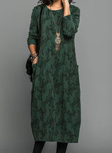 Ciska - Midi-Kleid mit Blattdruck