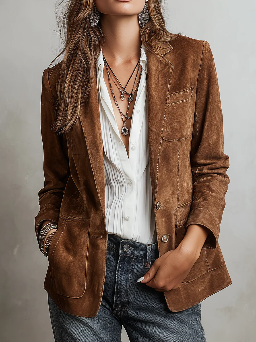 Mirevalle - Vintage massgeschneiderter Wildlederblazer