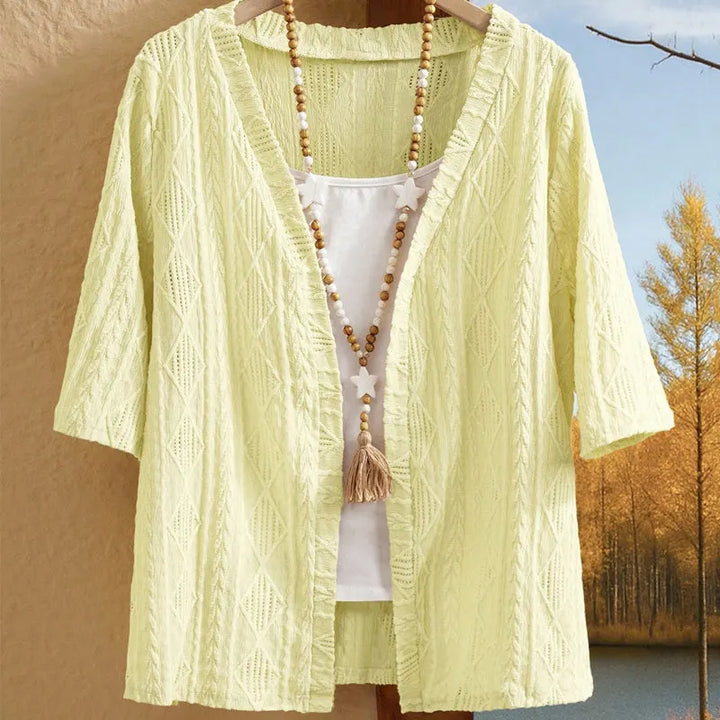 Delienne - Cardigan mit Soft-Touch und Ajourmuster