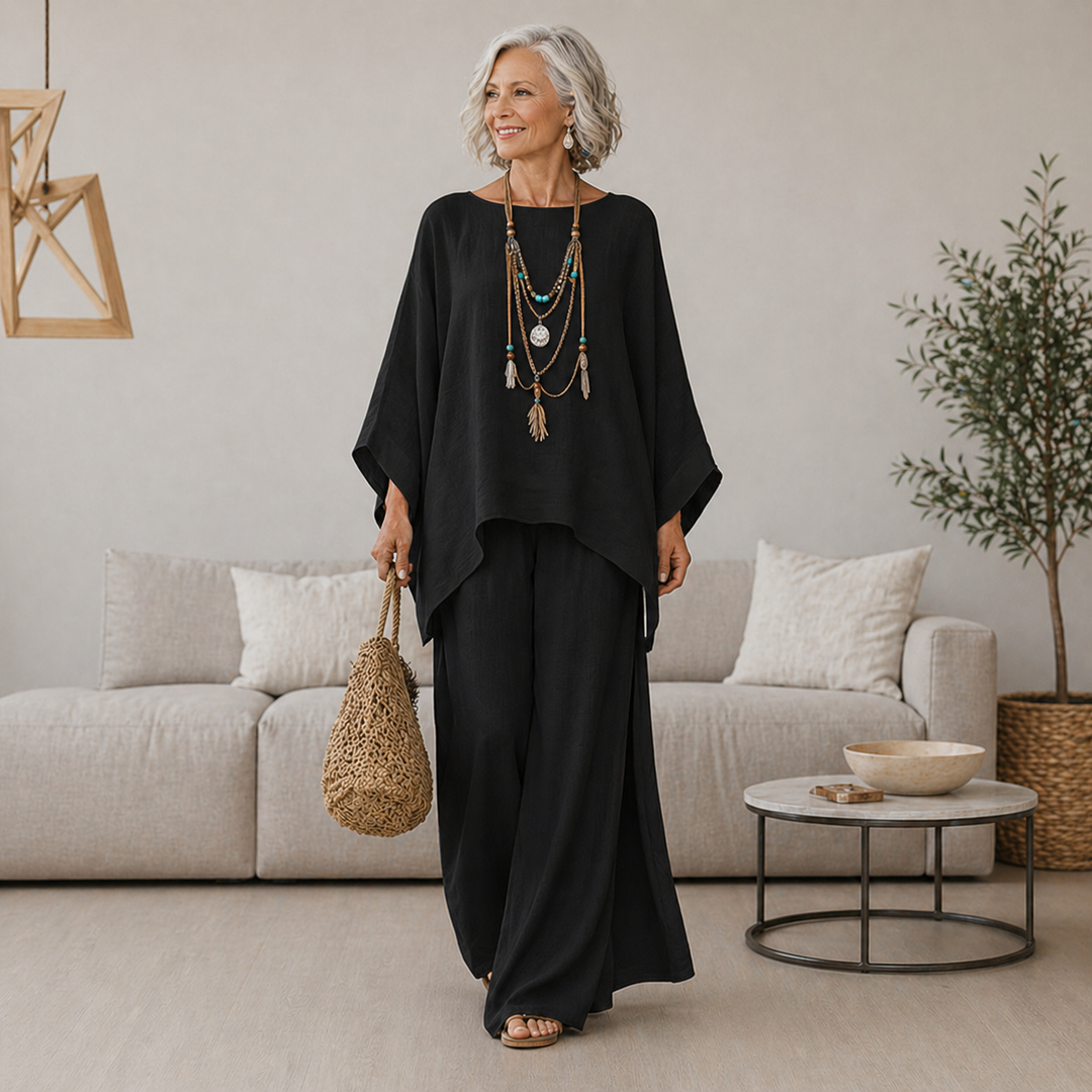 Annisette - Soft-Touch-Zweiteiler mit weiter Hose