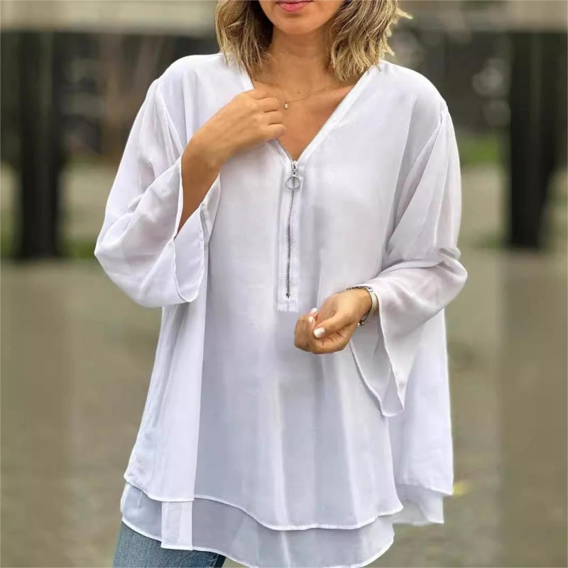 Brinavelle - Fliessende Chiffon-Tunikabluse