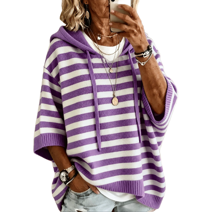 Leontine - Gestreifter Strick-Hoodie