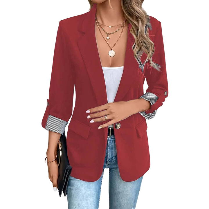 Celenya - Klassischer Blazer mit aufgekrempelten Ärmeln