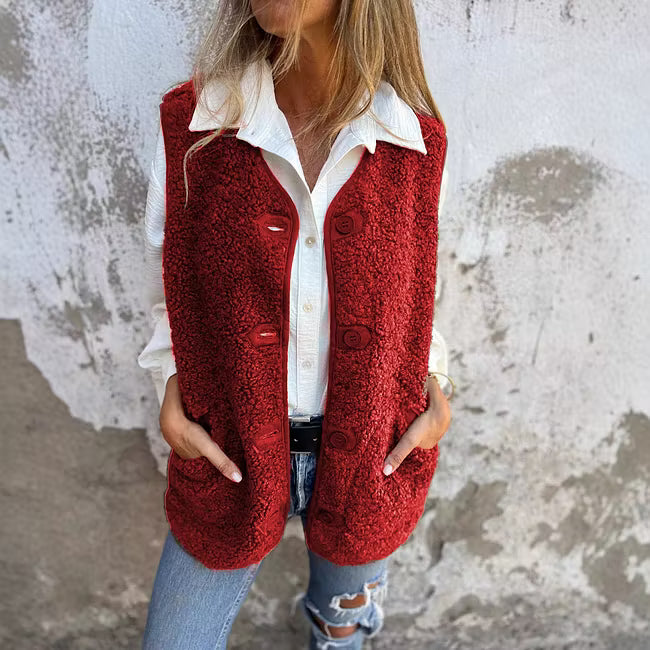 Ailyn - strukturierte langärmlige Jacke mit Knopfleiste