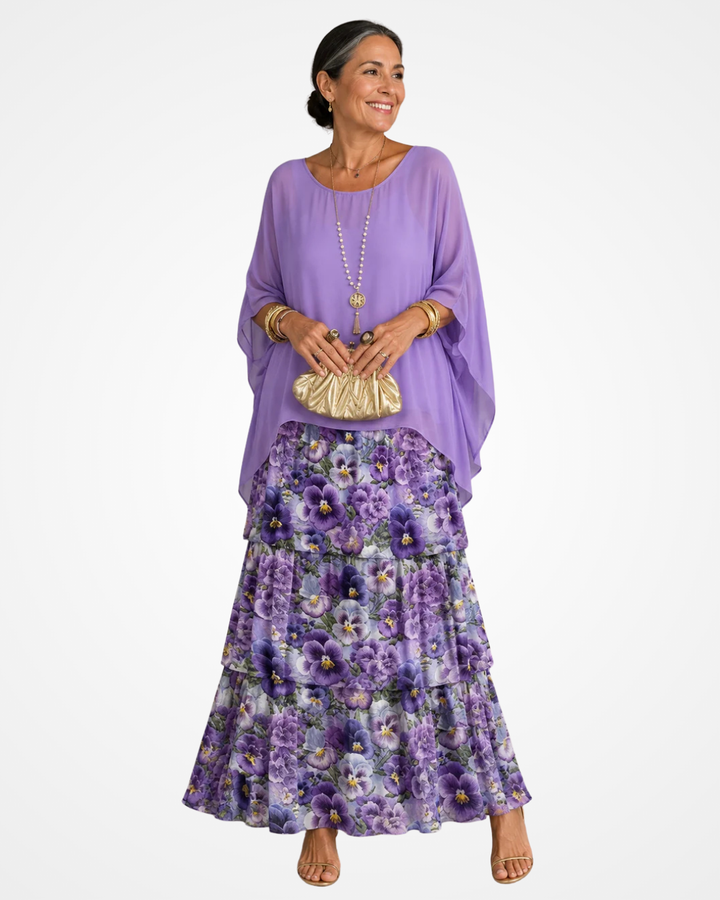 Sylvia - Fliessendes Soft-Touch-Maxikleid