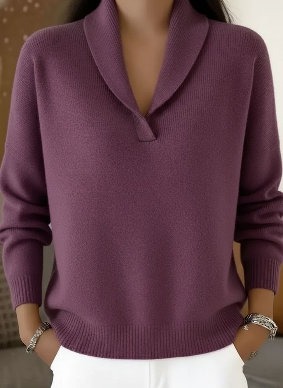 Cybele - Weicher V-Ausschnitt-Pullover