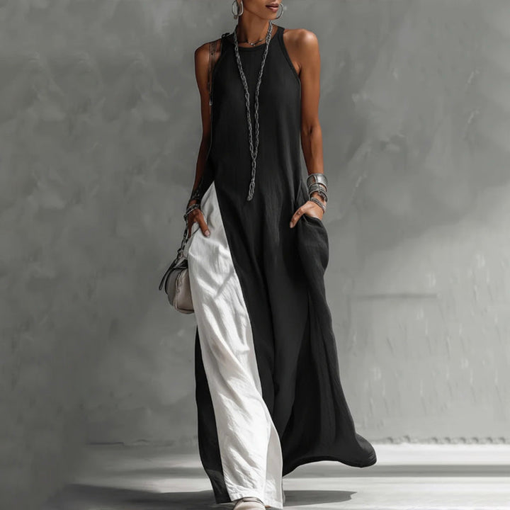 Zarella - Soft-Touch-Colorblock-Maxikleid