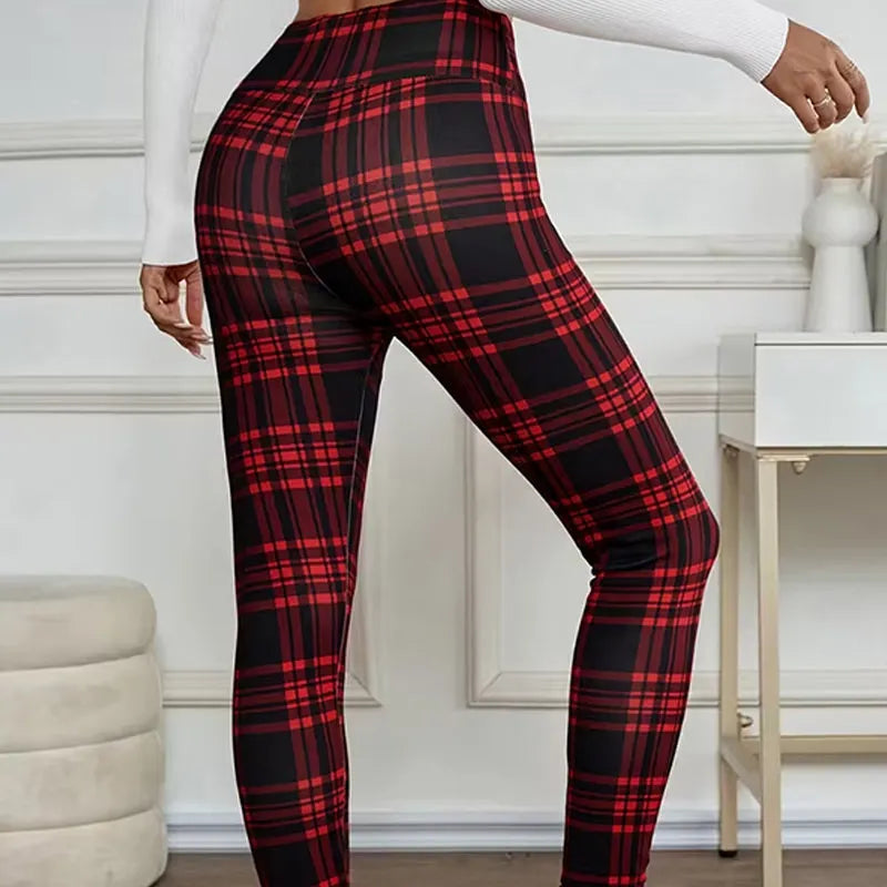 Estelyn - Klassische Karo-Stretch-Leggings