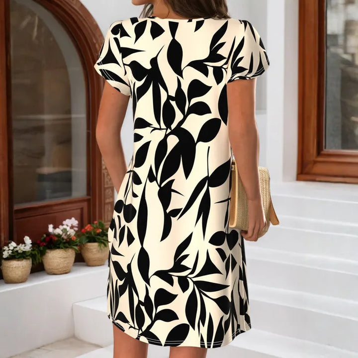 Sapphira - Shiftkleid mit botanischem Print