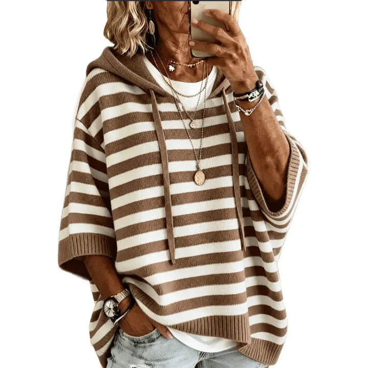 Leontine - Gestreifter Strick-Hoodie