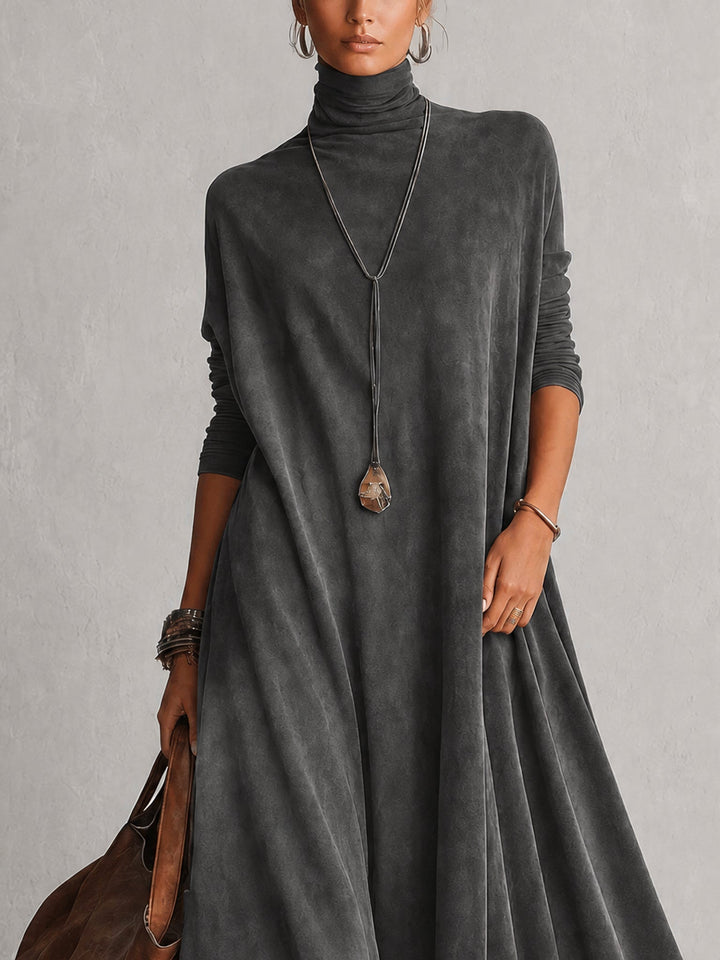 Maelis - samtiges Maxikleid mit Spitzenbesatz