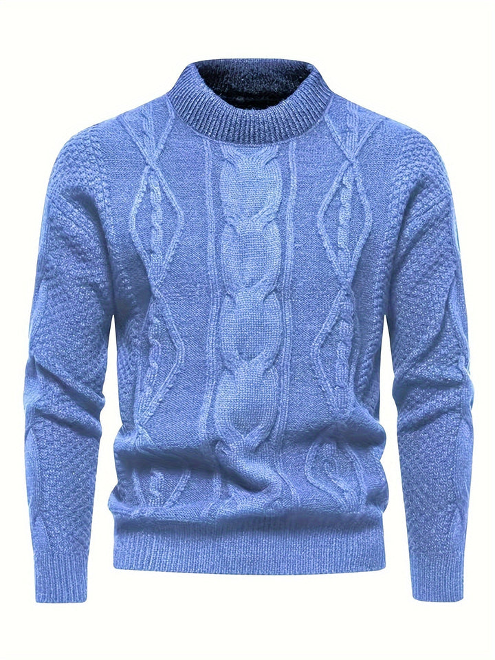 Kael - Zopfmuster-Pullover mit Stehkragen