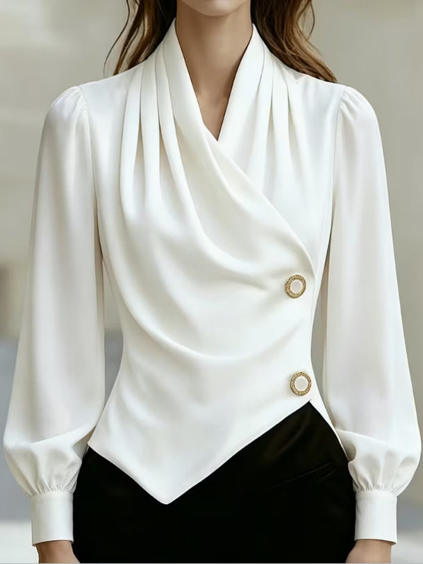Ximena - Elegante drapierte Satinbluse