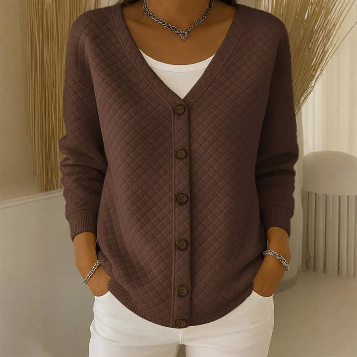 Delavie - gesteppter Strick-Cardigan mit Knöpfen