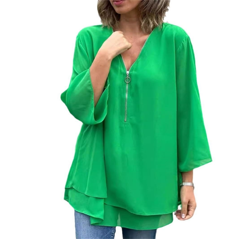 Brinavelle - Fliessende Chiffon-Tunikabluse