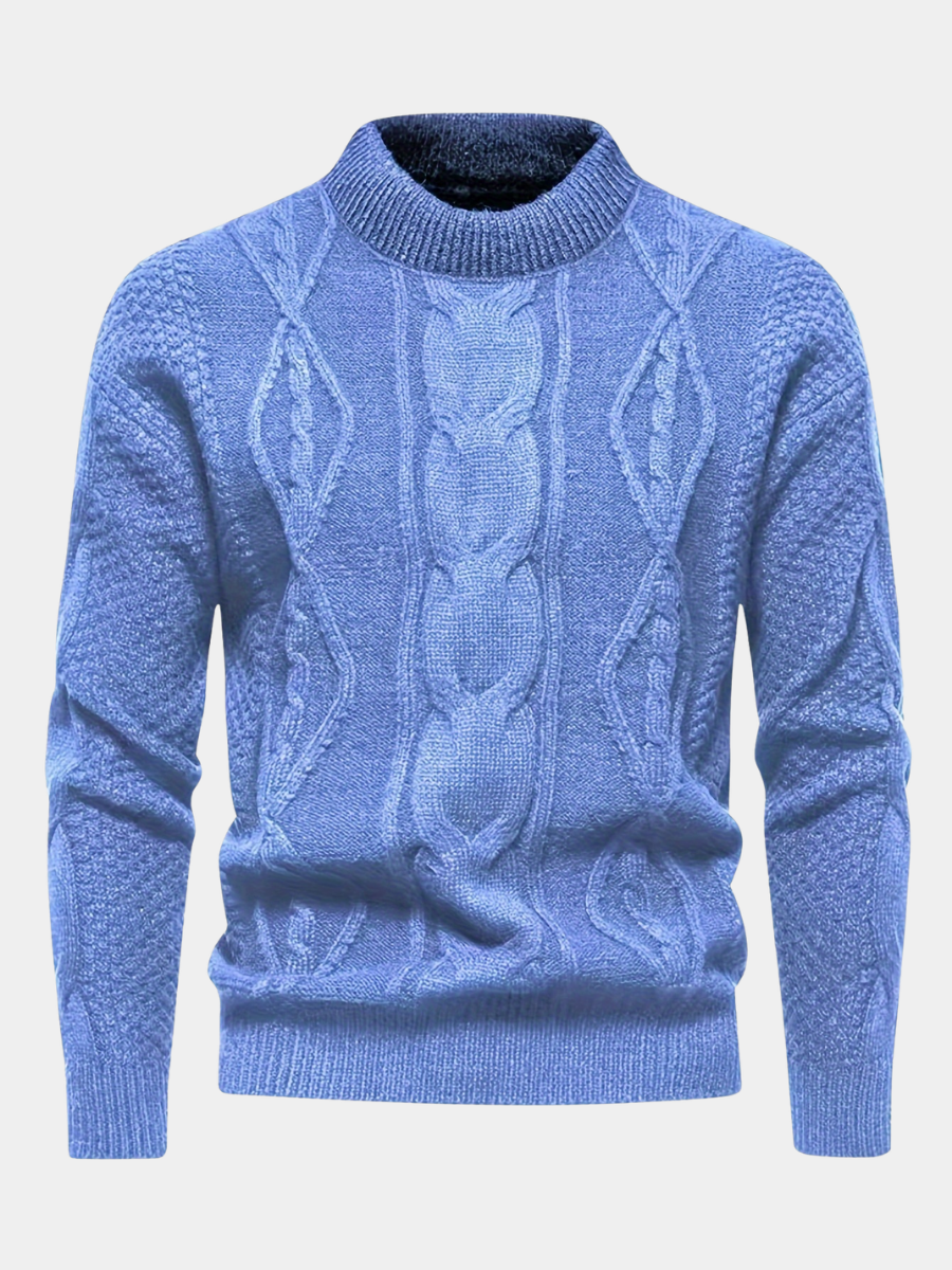 Kael - Zopfmuster-Pullover mit Stehkragen