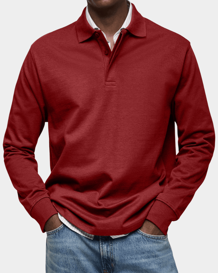 Taevan - Strukturiertes Strick-Poloshirt