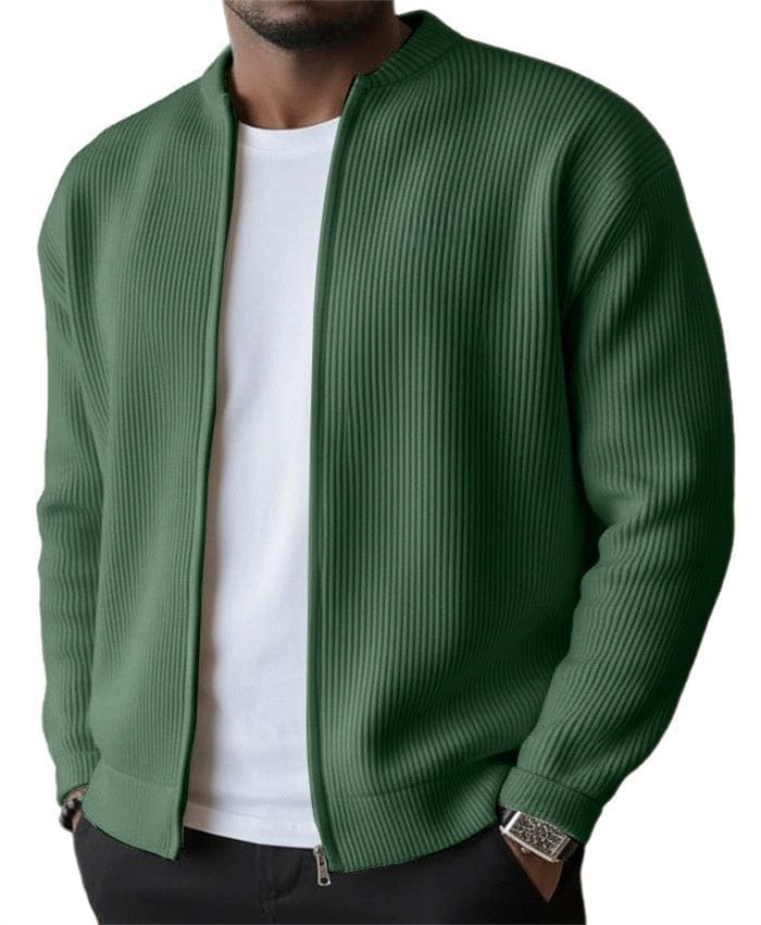 Foster - Rippstrick-Cardigan mit Reissverschluss