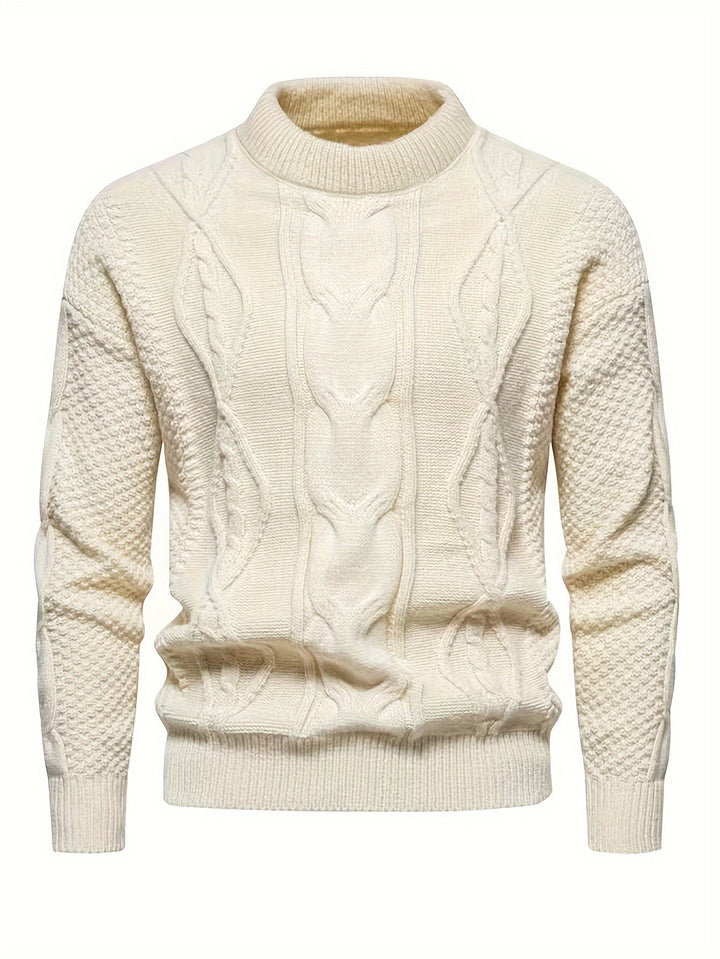 Kael - Zopfmuster-Pullover mit Stehkragen