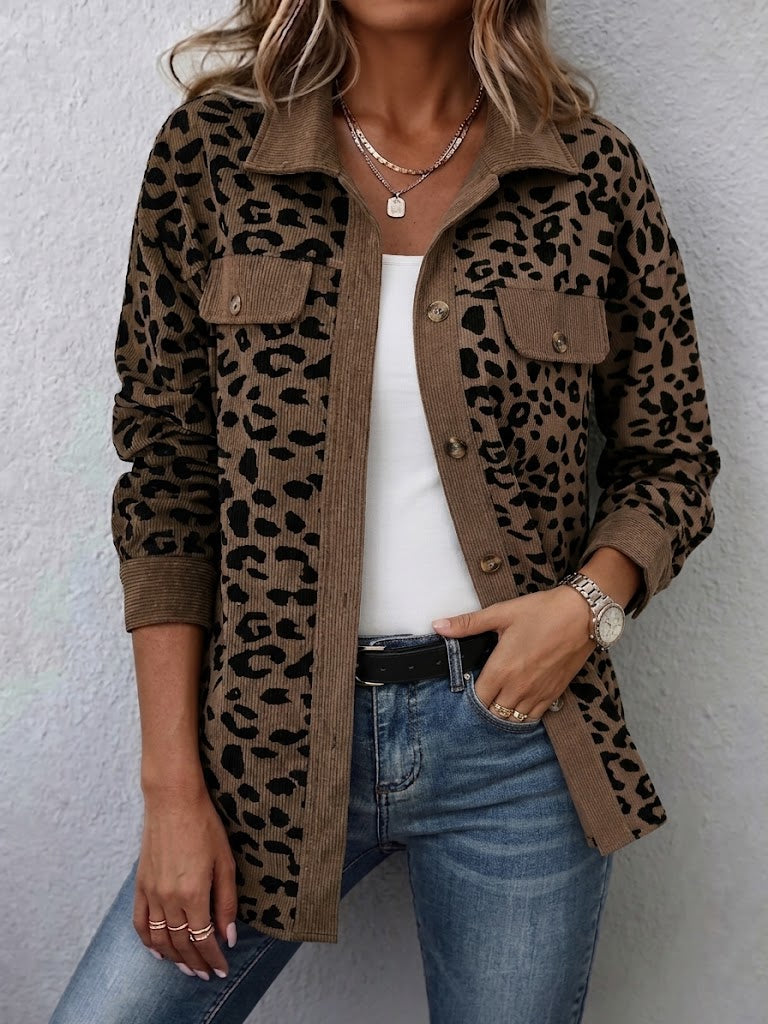 Miressia - Cardigan mit Knopfleiste und Animal-Print