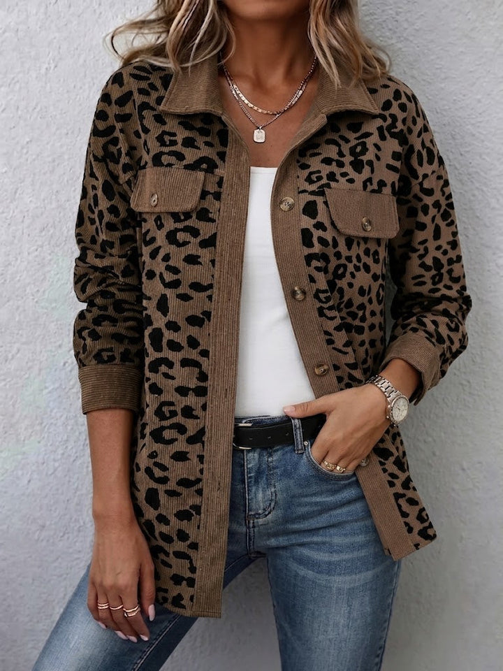 Miressia - Cardigan mit Knopfleiste und Animal-Print