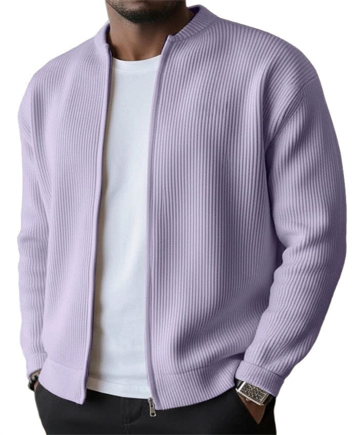 Foster - Rippstrick-Cardigan mit Reissverschluss
