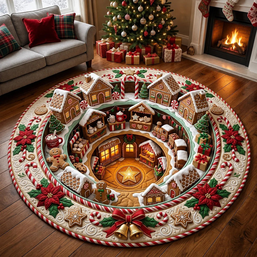 Adelie - Festlicher runder Weihnachtsteppich