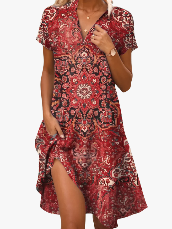 Leorine - Midi-Blumenkleid mit weicher Haptik