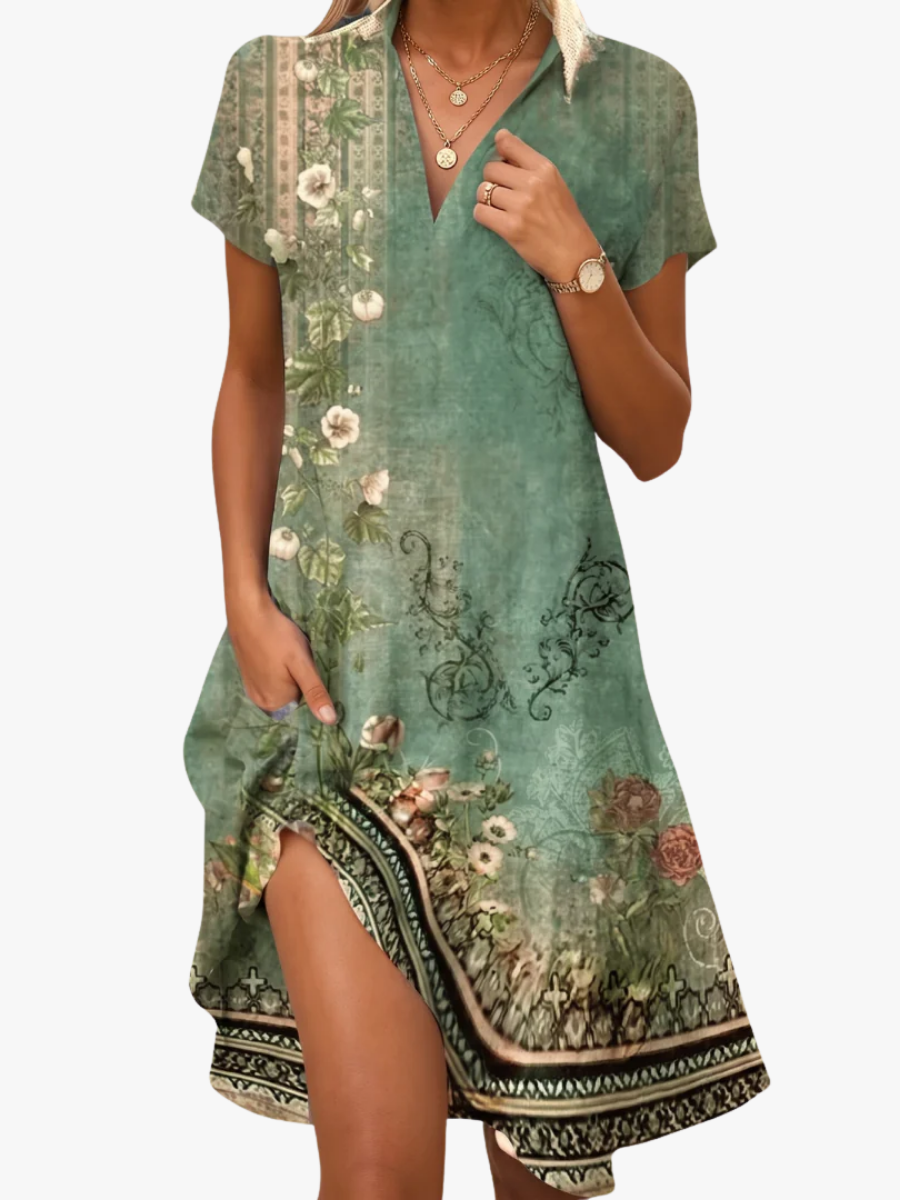 Leorine - Midi-Blumenkleid mit weicher Haptik