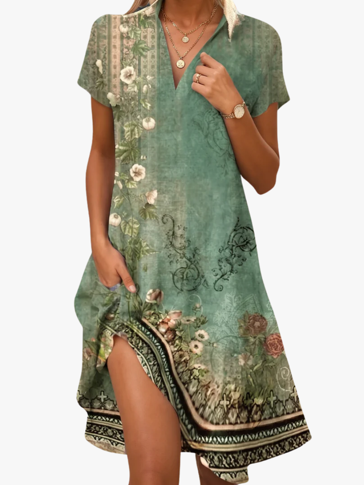 Leorine - Midi-Blumenkleid mit weicher Haptik