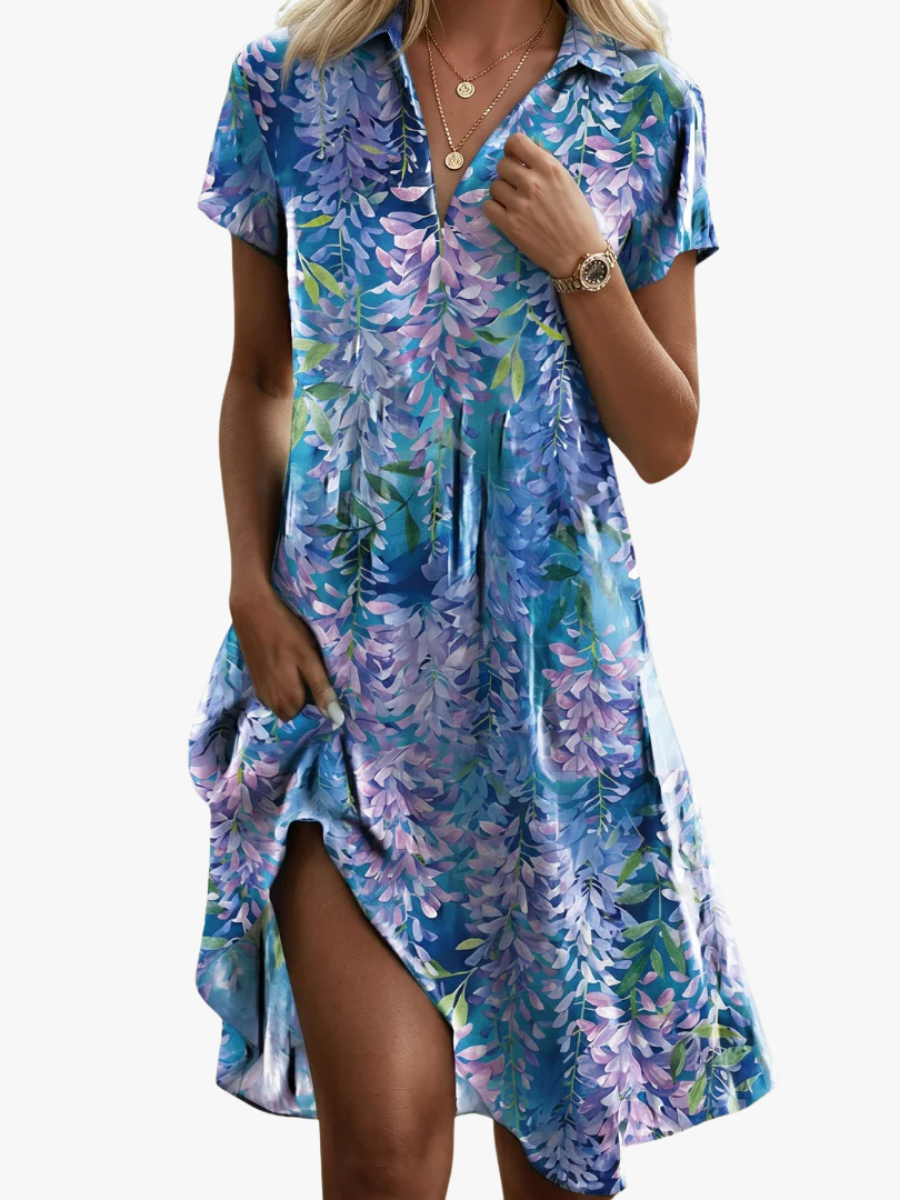 Leorine - Midi-Blumenkleid mit weicher Haptik
