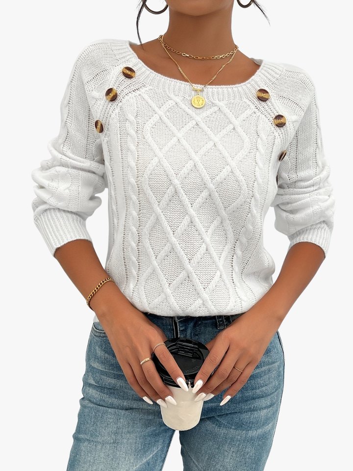 Rosabelle - Strukturierter Pullover mit Knopfleiste