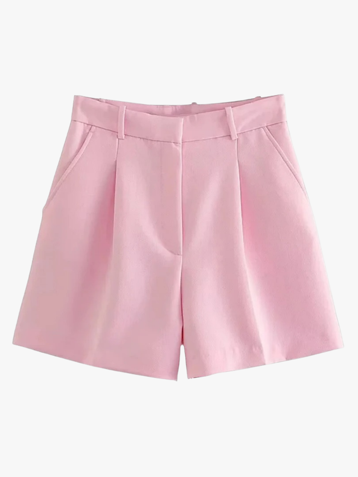 Mirelle - massgeschneiderte hoch taillierte Plissee-Shorts