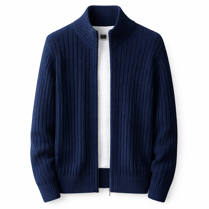 Cass - Strukturierter Cardigan mit Reissverschluss