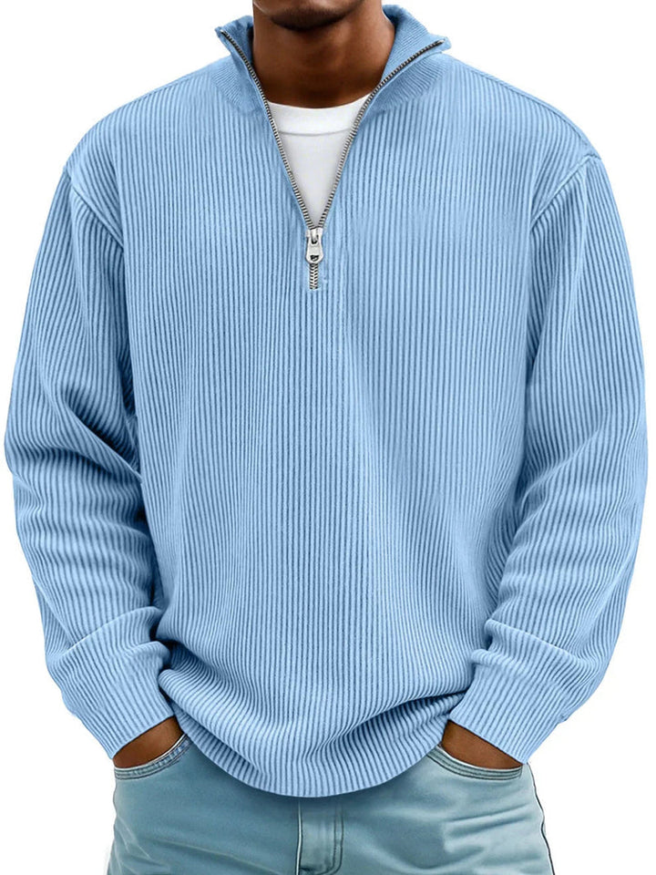 Blackden - Gestreifter Half-Zip-Pullover