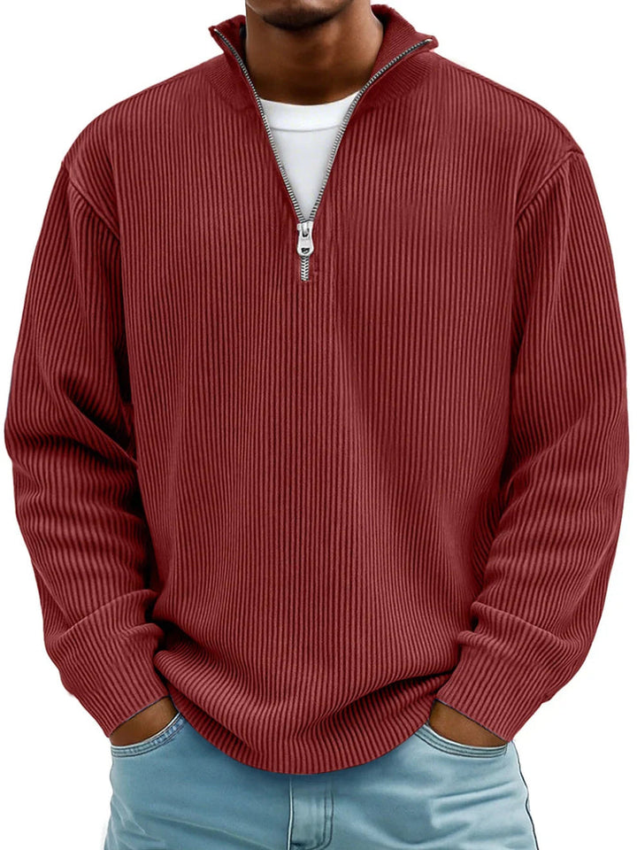 Blackden - Gestreifter Half-Zip-Pullover