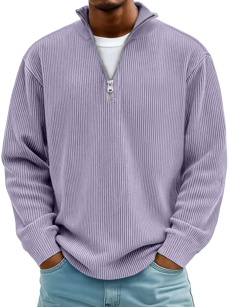 Blackden - Gestreifter Half-Zip-Pullover