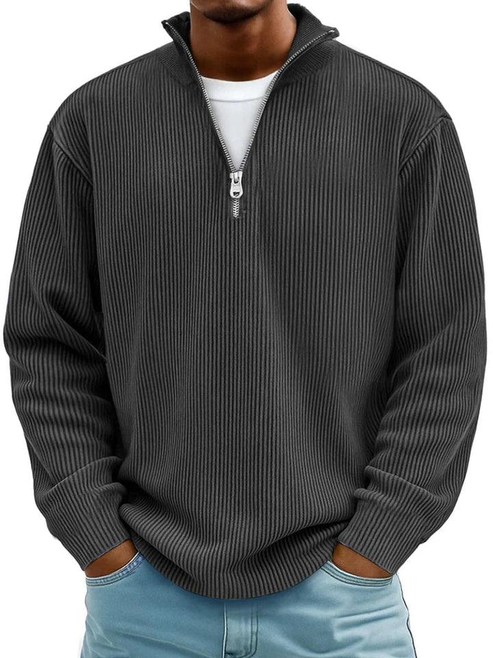 Blackden - Gestreifter Half-Zip-Pullover