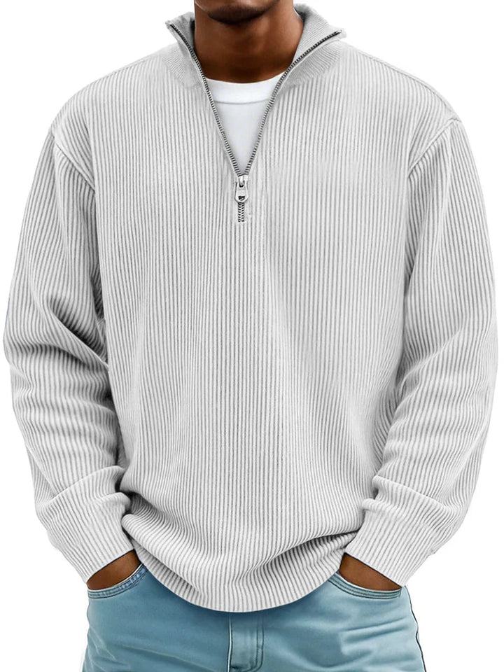 Blackden - Gestreifter Half-Zip-Pullover