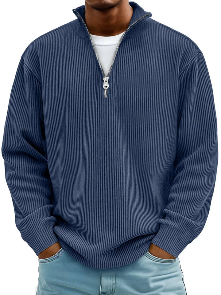 Blackden - Gestreifter Half-Zip-Pullover