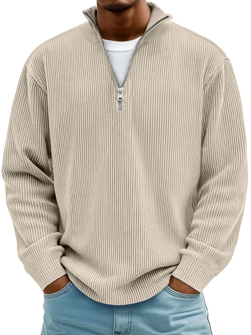 Blackden - Gestreifter Half-Zip-Pullover