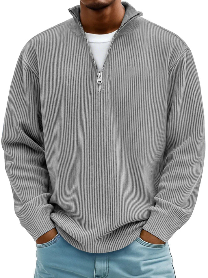 Blackden - Gestreifter Half-Zip-Pullover