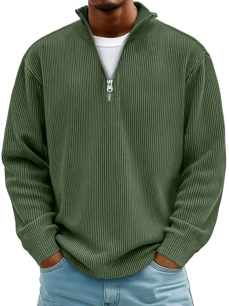 Blackden - Gestreifter Half-Zip-Pullover
