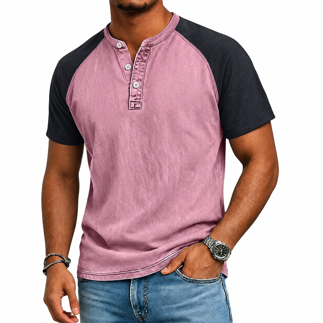 Edgehill - Vintage-gewaschenes Henley-T-Shirt