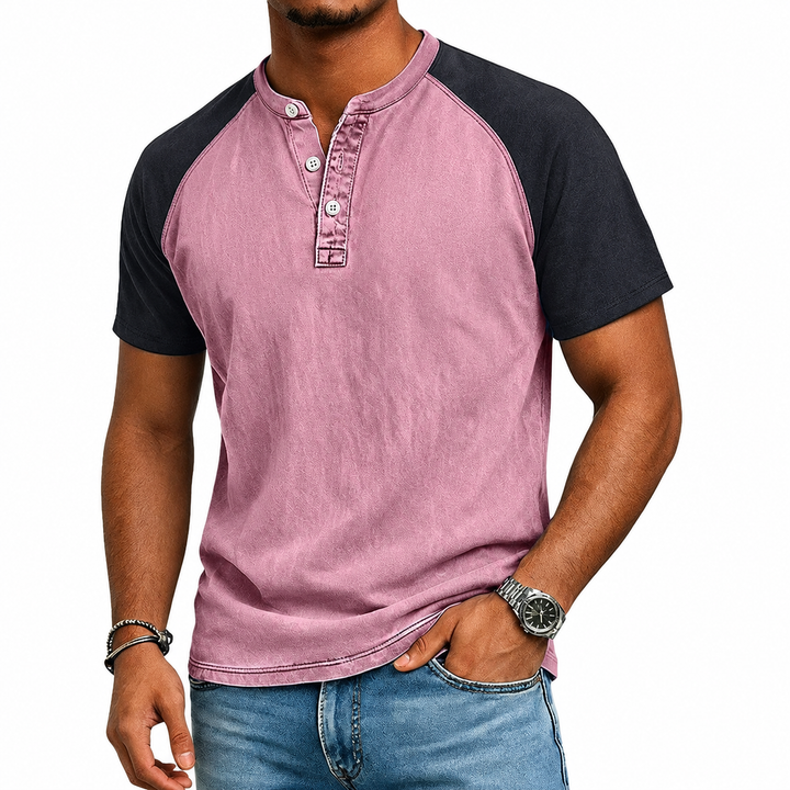Edgehill - Vintage-gewaschenes Henley-T-Shirt