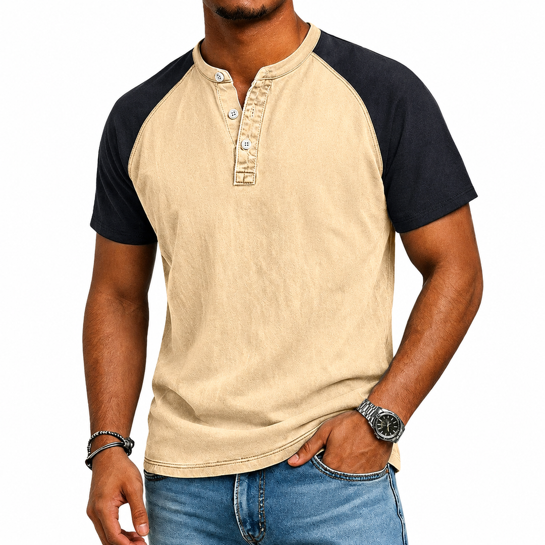 Edgehill - Vintage-gewaschenes Henley-T-Shirt