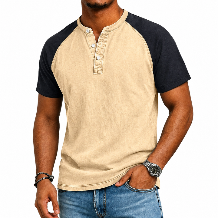 Edgehill - Vintage-gewaschenes Henley-T-Shirt