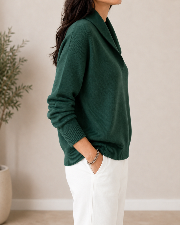 Amandina - Soft-Touch-Pullover mit V-Ausschnitt